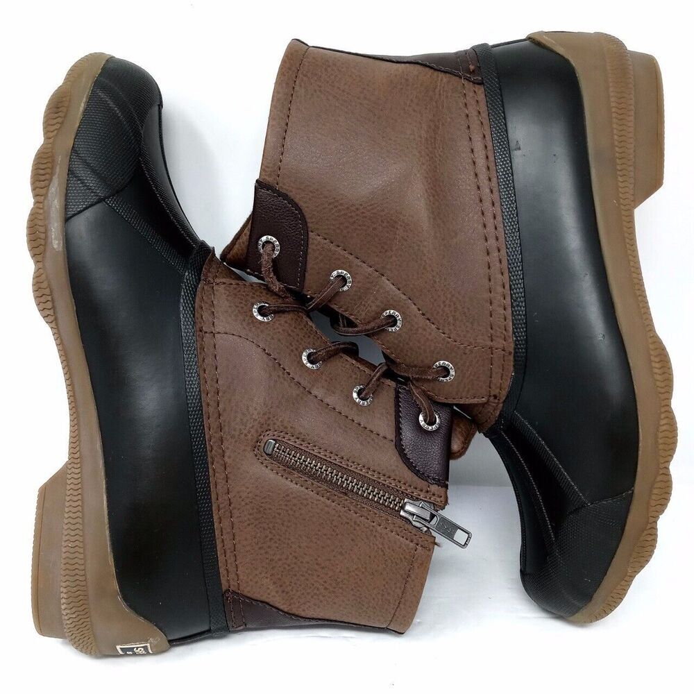 Sperry Brown Black Waterproof Syren Duck Rain Boots (STS80524) - Womens Size 7 - Picture 6 of 9